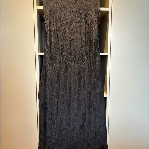 Silk black asymmetrical Dress - Picture 2 of 4